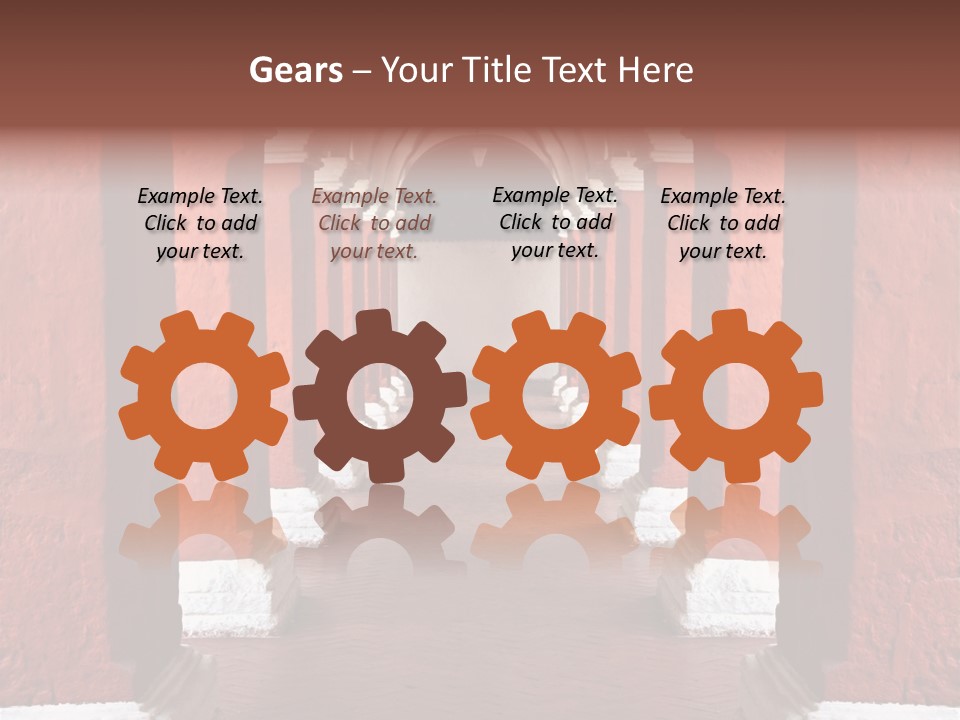 Old Arched Hallway PowerPoint Template