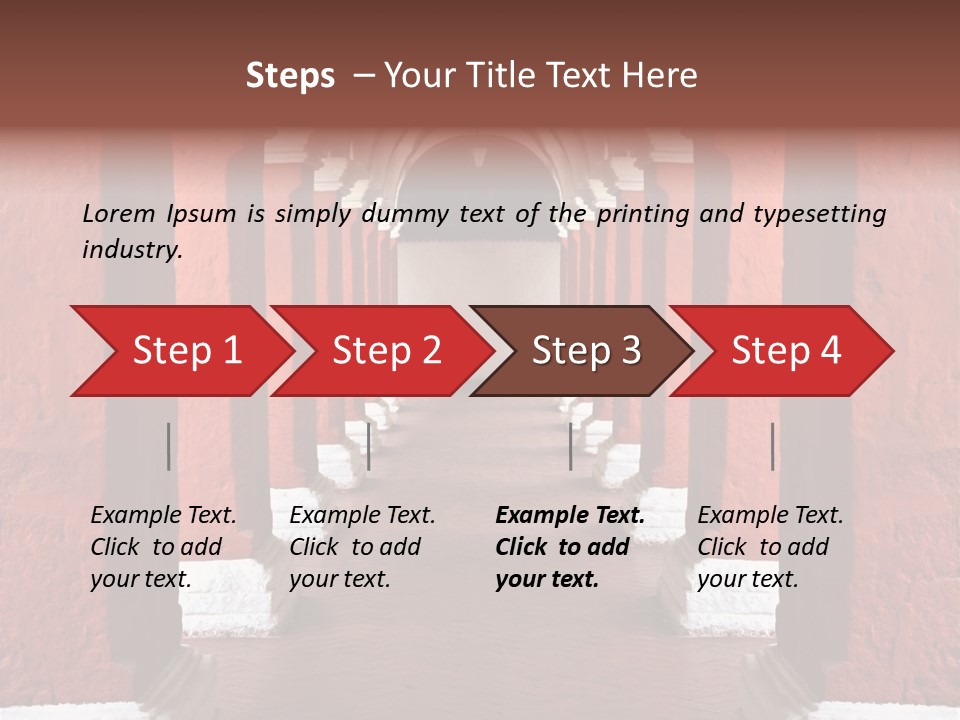 Old Arched Hallway PowerPoint Template