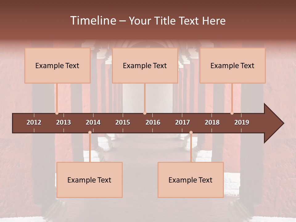 Old Arched Hallway PowerPoint Template