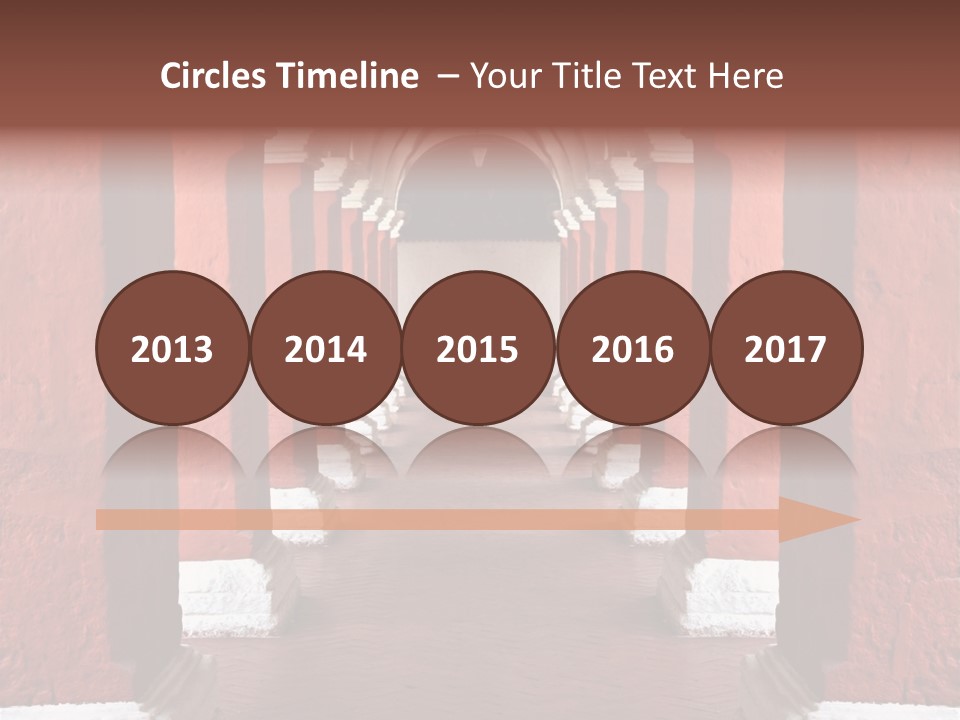 Old Arched Hallway PowerPoint Template