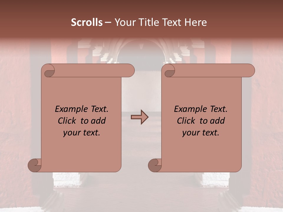 Old Arched Hallway PowerPoint Template