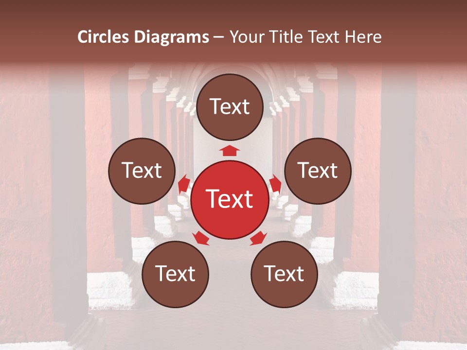 Old Arched Hallway PowerPoint Template