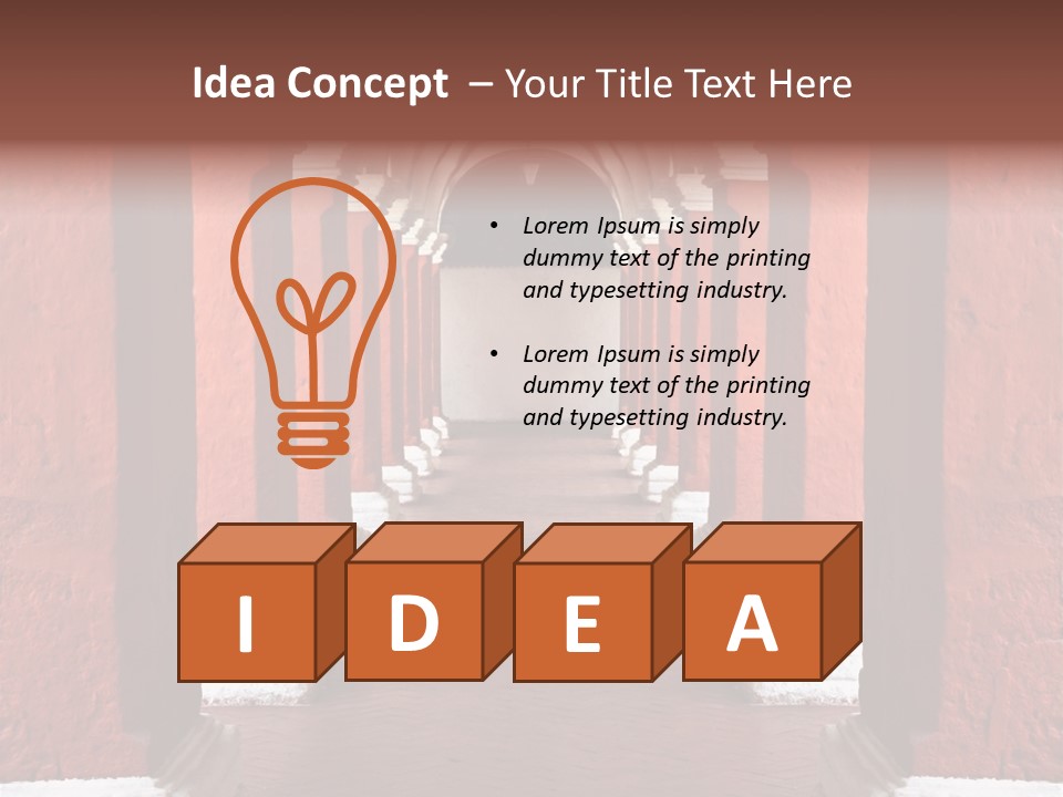 Old Arched Hallway PowerPoint Template