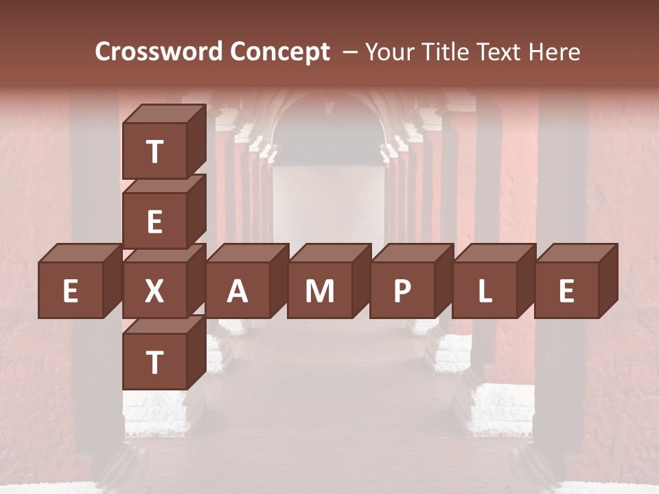 Old Arched Hallway PowerPoint Template