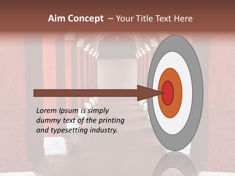 Old Arched Hallway PowerPoint Template