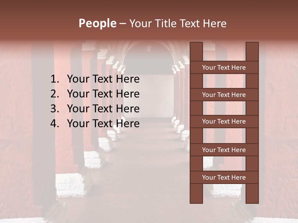 Old Arched Hallway PowerPoint Template