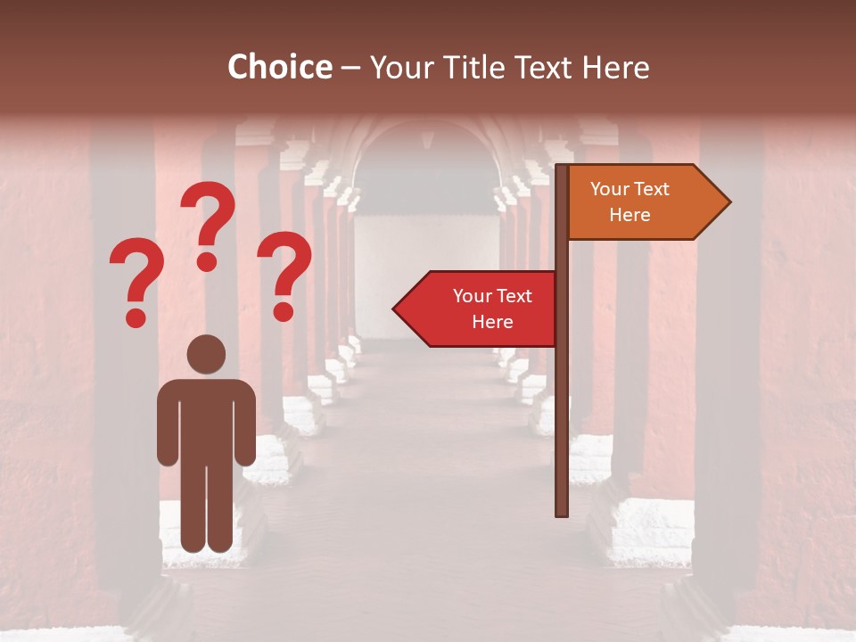 Old Arched Hallway PowerPoint Template