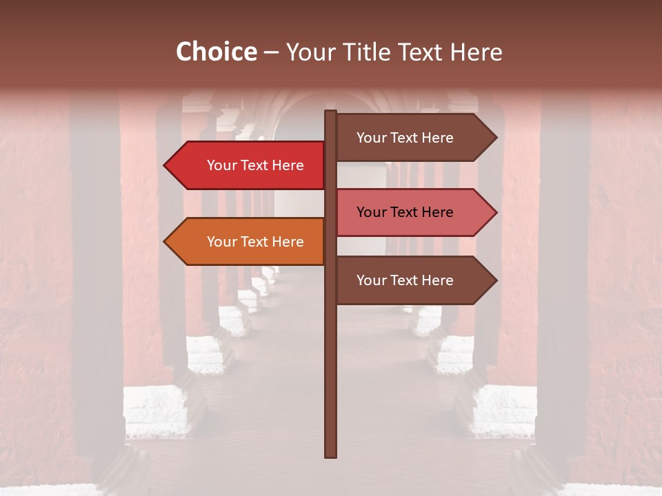 Old Arched Hallway PowerPoint Template