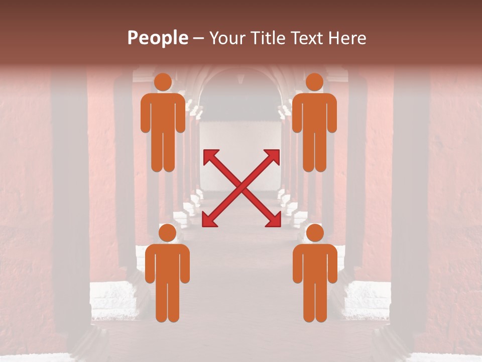 Old Arched Hallway PowerPoint Template