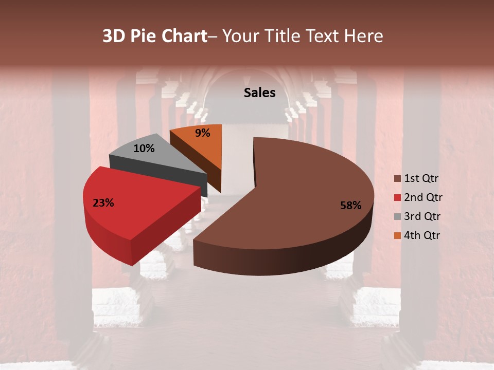 Old Arched Hallway PowerPoint Template