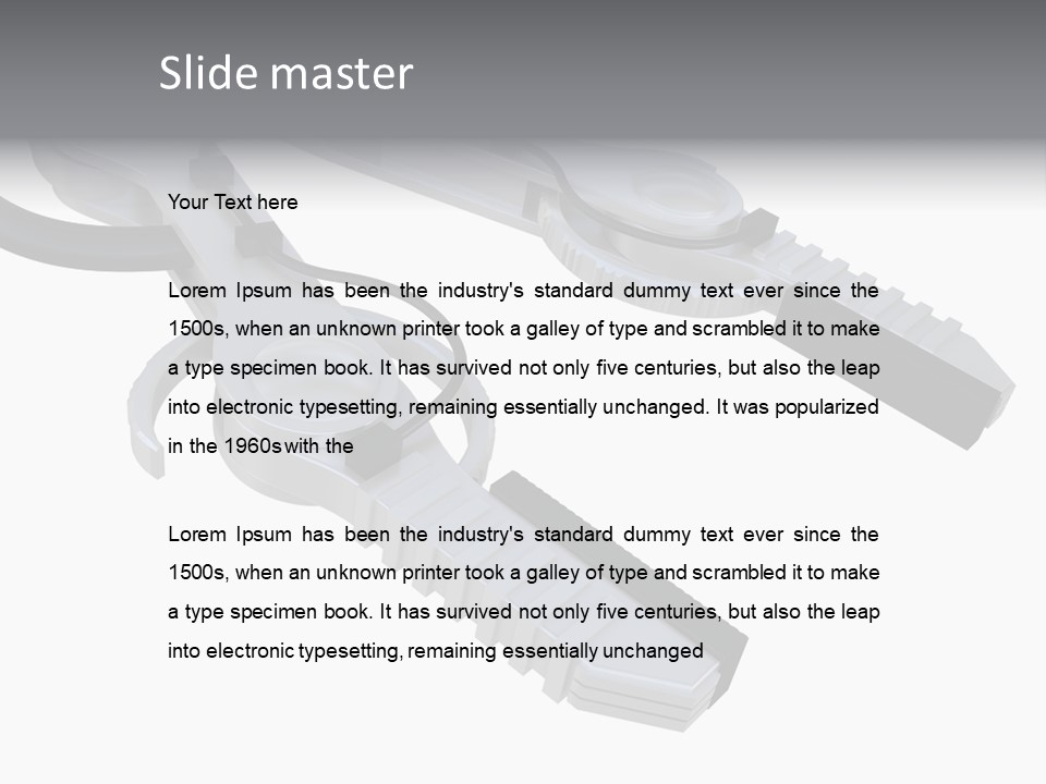 A Robotic Arm, Over White, Isolated PowerPoint Template