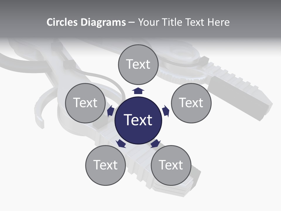 A Robotic Arm, Over White, Isolated PowerPoint Template