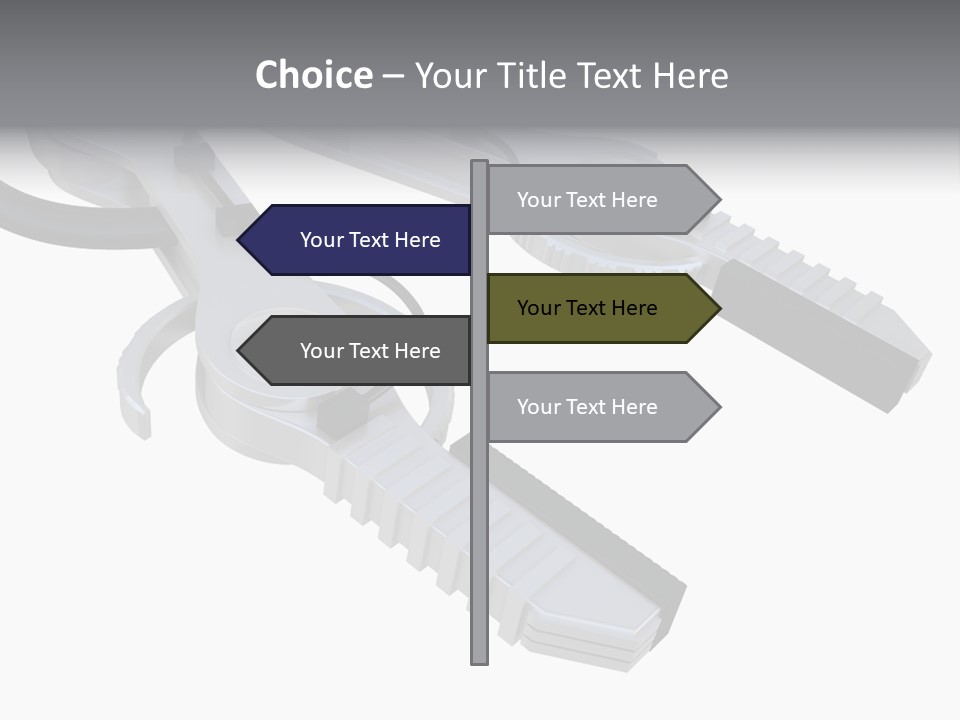 A Robotic Arm, Over White, Isolated PowerPoint Template