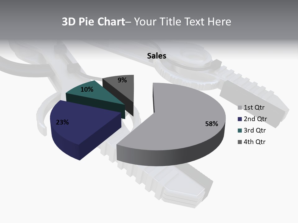 A Robotic Arm, Over White, Isolated PowerPoint Template