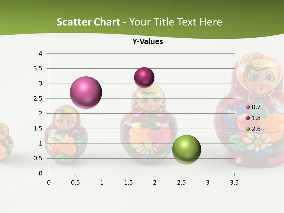 Group Of Russian Nested Babushka Dolls On White PowerPoint Template