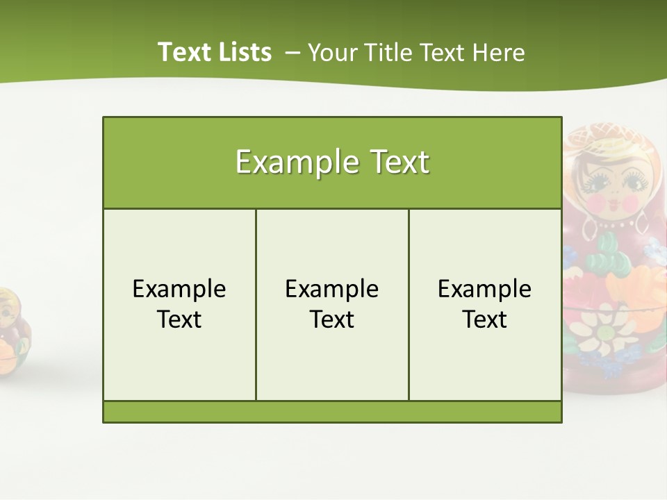 Group Of Russian Nested Babushka Dolls On White PowerPoint Template