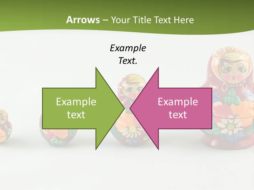 Group Of Russian Nested Babushka Dolls On White PowerPoint Template