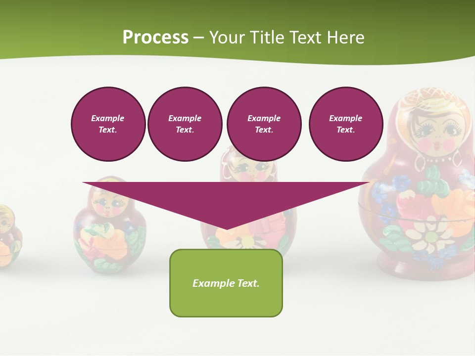 Group Of Russian Nested Babushka Dolls On White PowerPoint Template