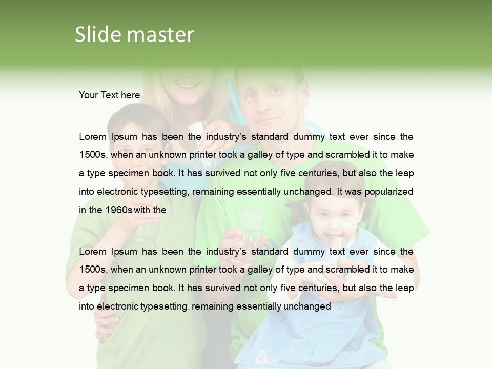 Happy Family Drinks Pure Water PowerPoint Template