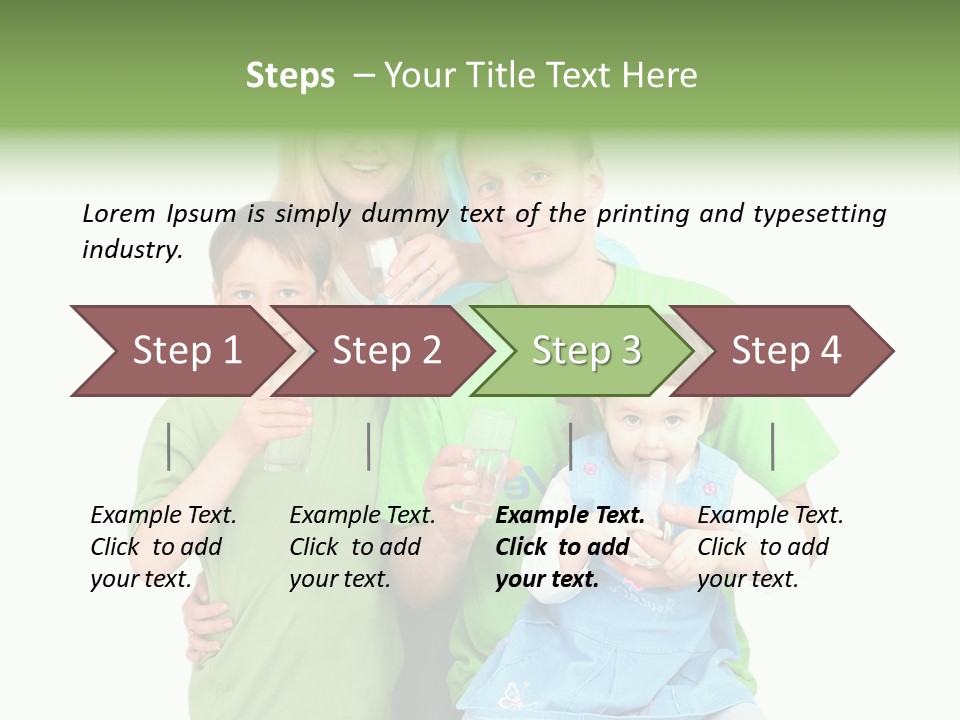 Happy Family Drinks Pure Water PowerPoint Template