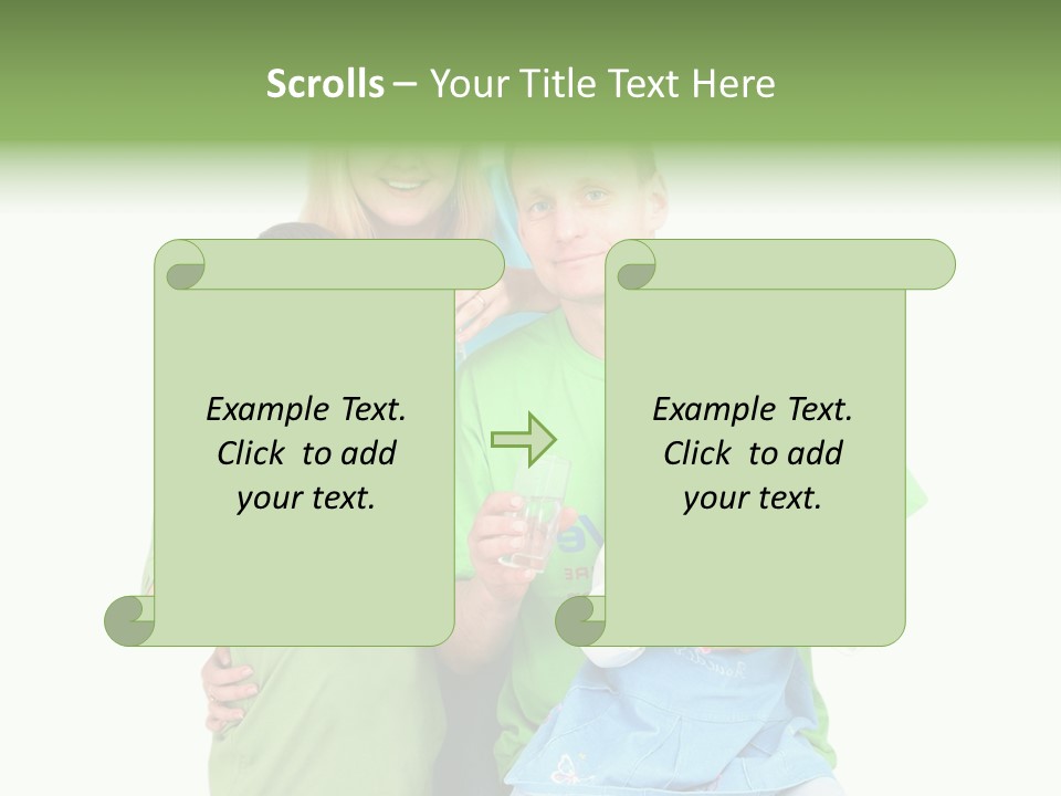 Happy Family Drinks Pure Water PowerPoint Template