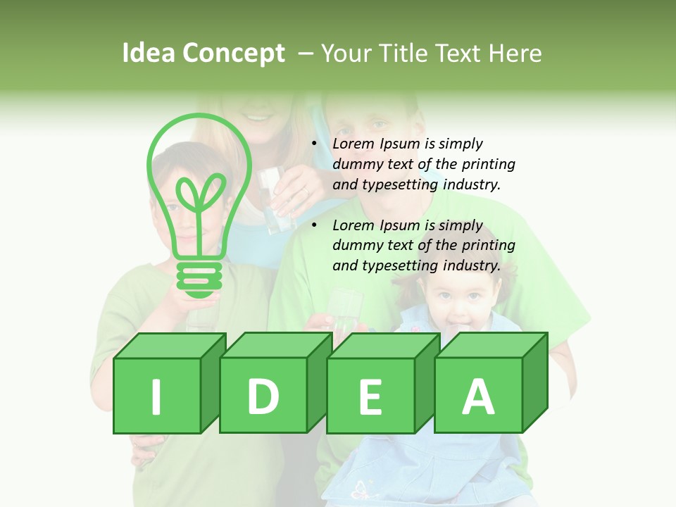 Happy Family Drinks Pure Water PowerPoint Template