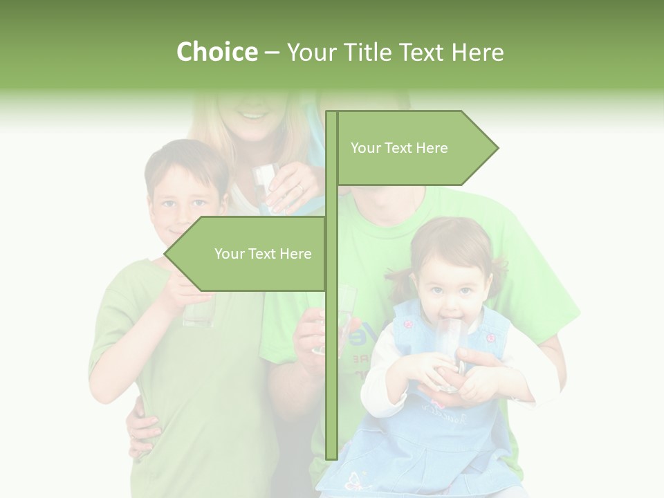 Happy Family Drinks Pure Water PowerPoint Template