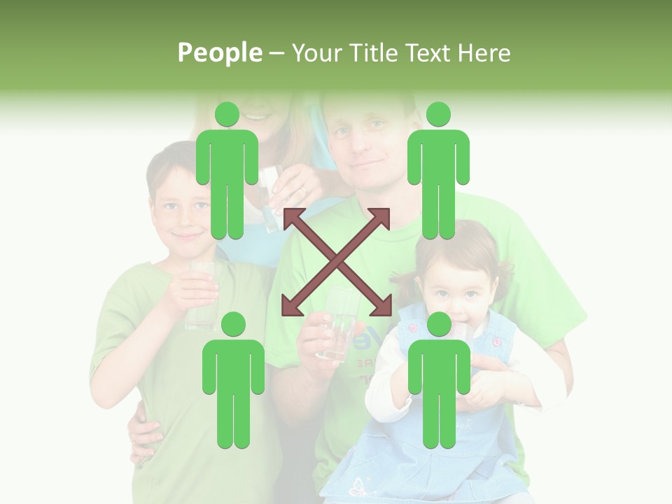 Happy Family Drinks Pure Water PowerPoint Template