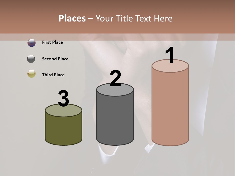 A Sad Businessman Rests His Hands On His Chin PowerPoint Template