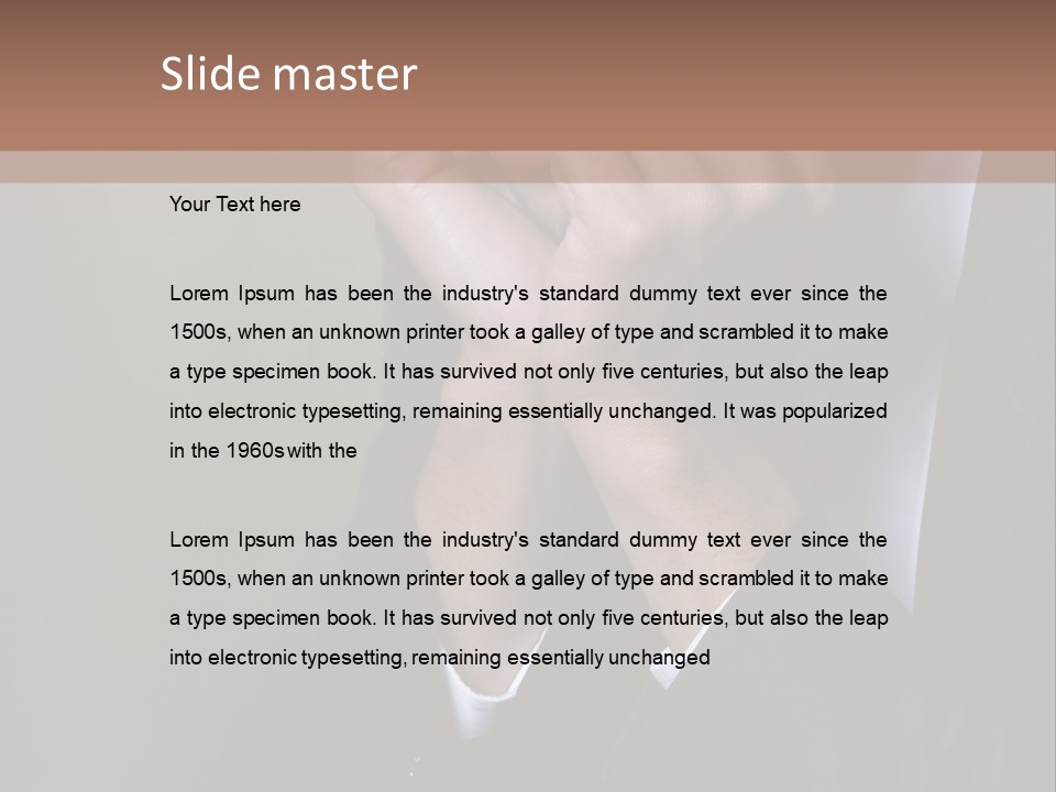 A Sad Businessman Rests His Hands On His Chin PowerPoint Template