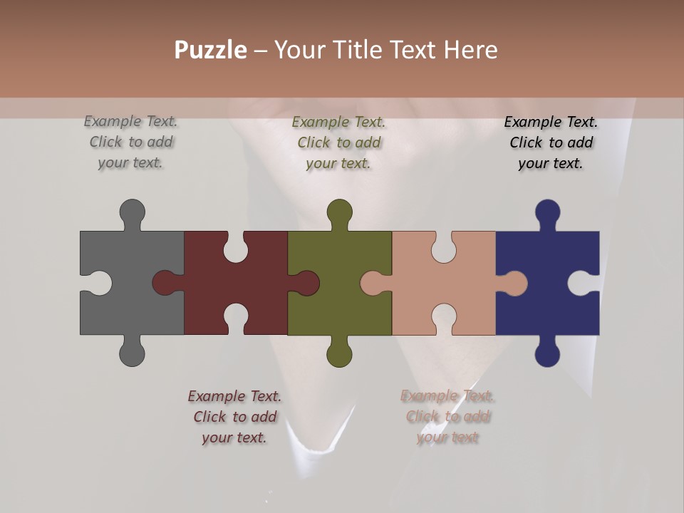 A Sad Businessman Rests His Hands On His Chin PowerPoint Template