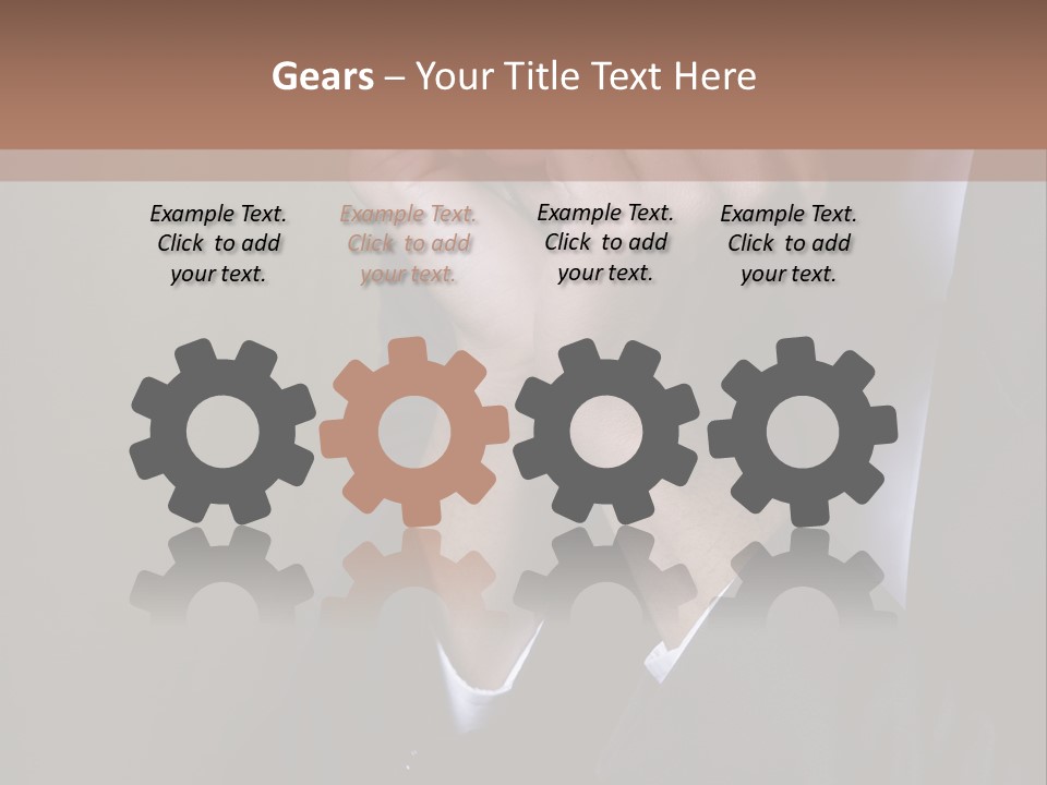 A Sad Businessman Rests His Hands On His Chin PowerPoint Template