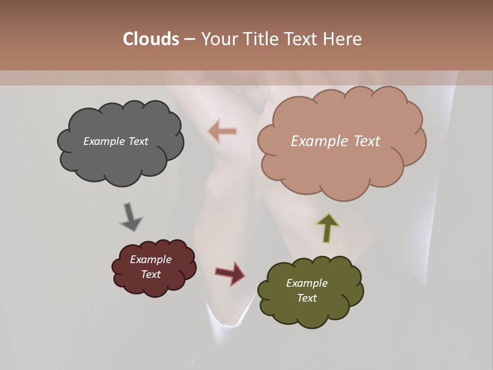 A Sad Businessman Rests His Hands On His Chin PowerPoint Template
