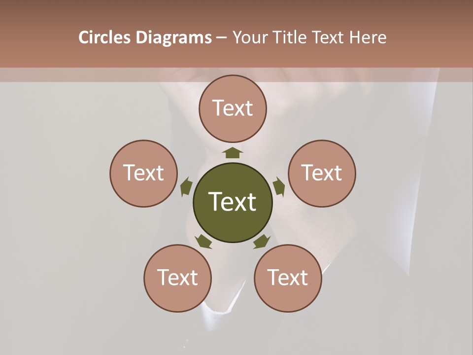 A Sad Businessman Rests His Hands On His Chin PowerPoint Template