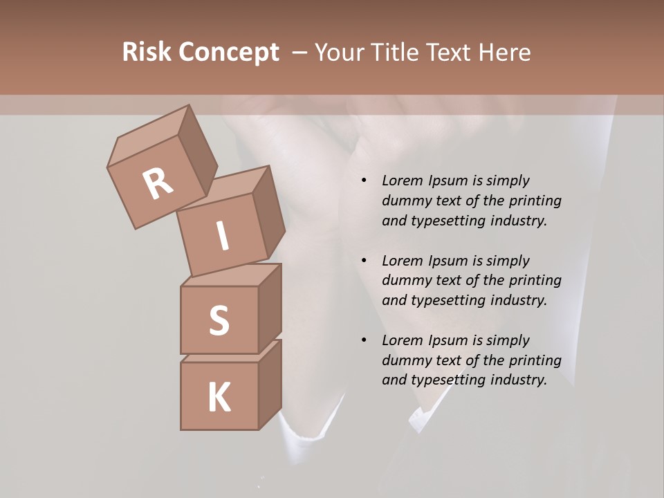 A Sad Businessman Rests His Hands On His Chin PowerPoint Template