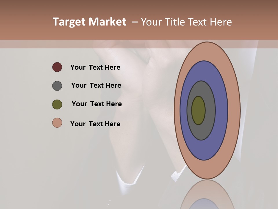 A Sad Businessman Rests His Hands On His Chin PowerPoint Template