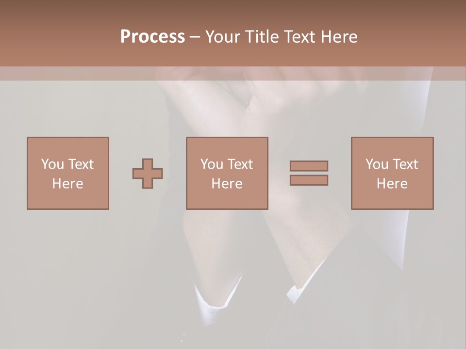 A Sad Businessman Rests His Hands On His Chin PowerPoint Template