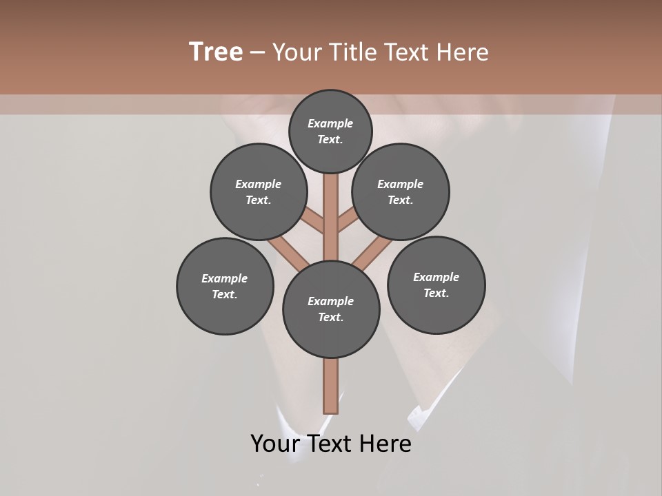 A Sad Businessman Rests His Hands On His Chin PowerPoint Template