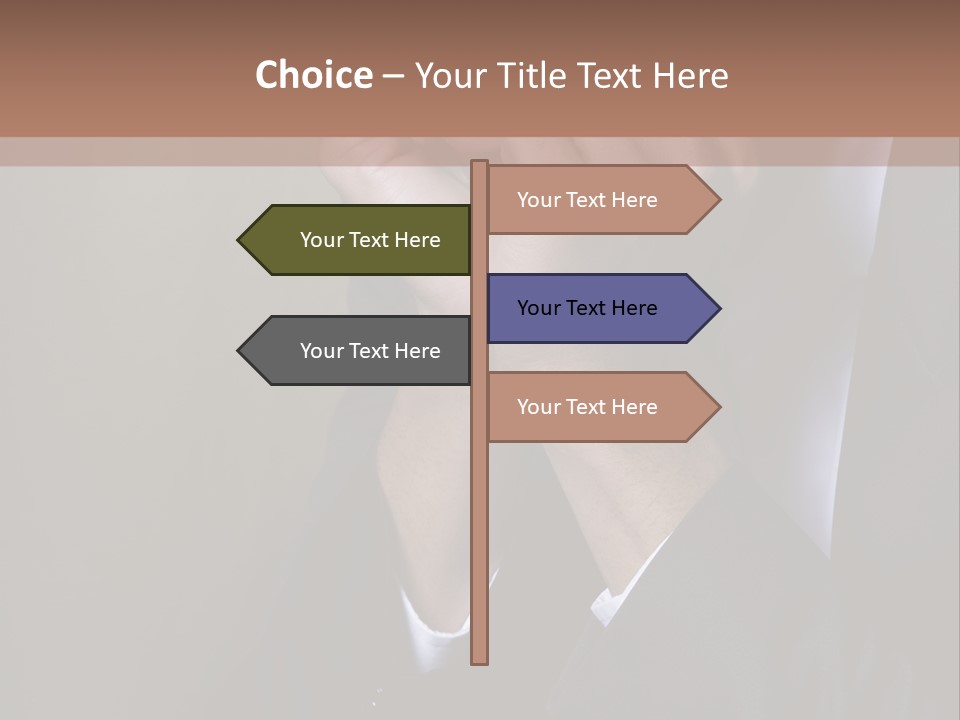 A Sad Businessman Rests His Hands On His Chin PowerPoint Template