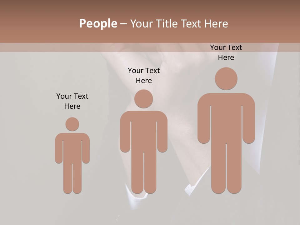 A Sad Businessman Rests His Hands On His Chin PowerPoint Template