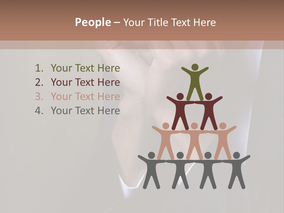 A Sad Businessman Rests His Hands On His Chin PowerPoint Template