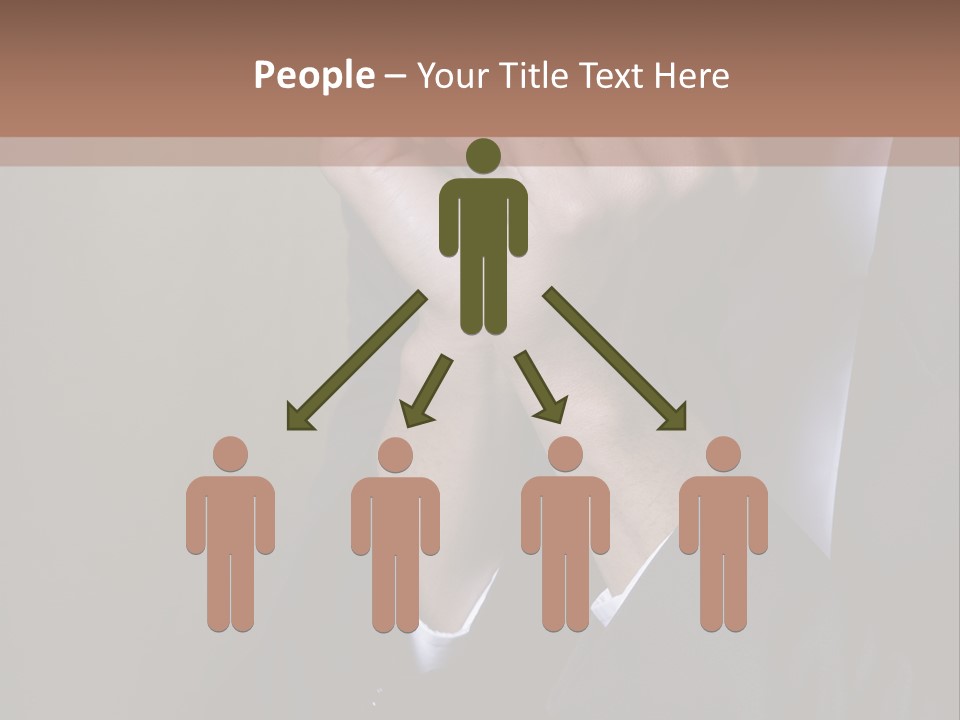 A Sad Businessman Rests His Hands On His Chin PowerPoint Template