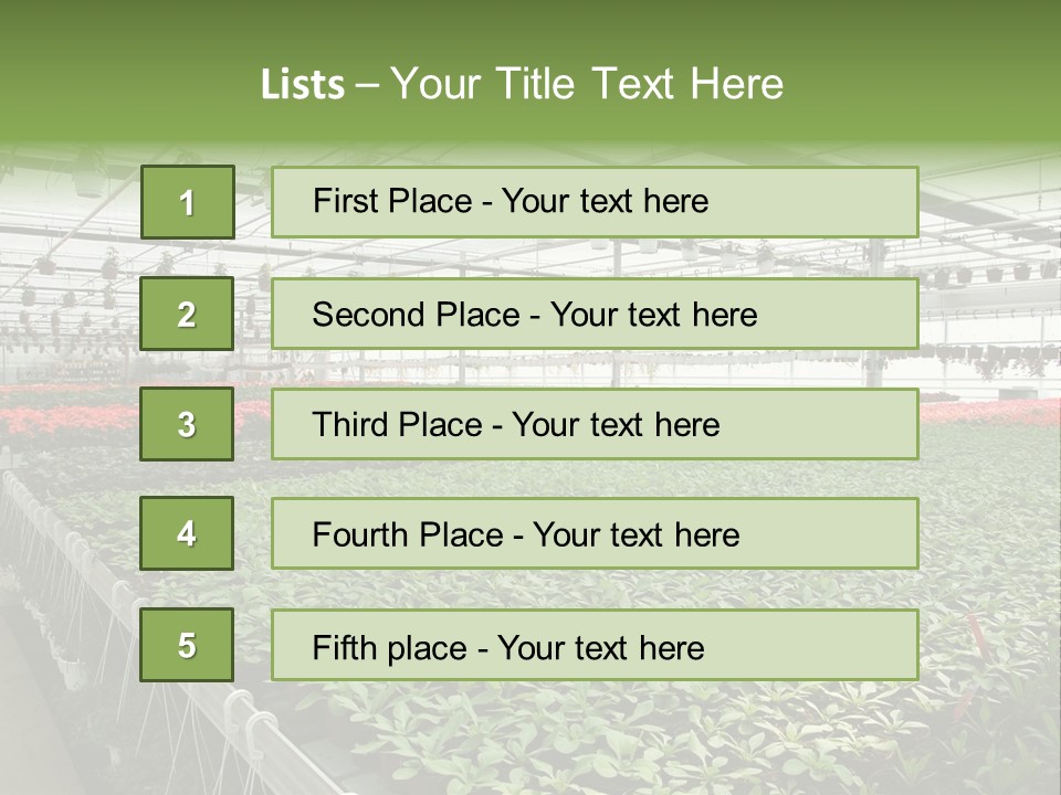 Flowers In Greenhouse PowerPoint Template