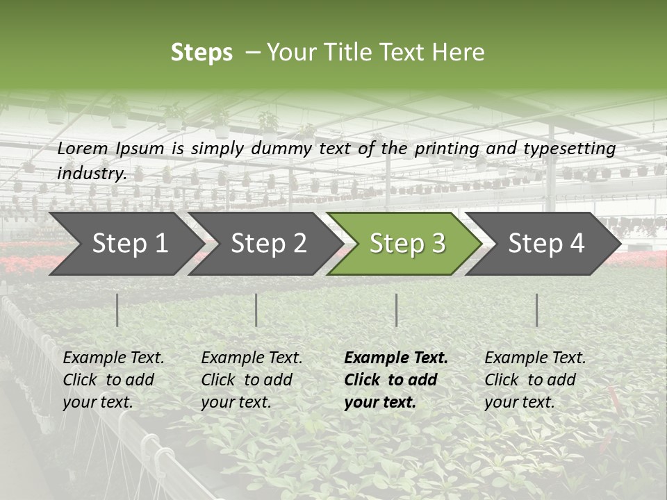 Flowers In Greenhouse PowerPoint Template