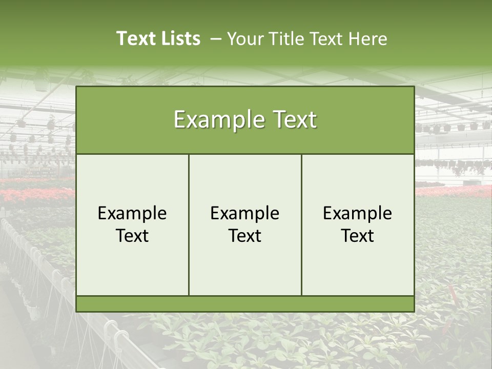 Flowers In Greenhouse PowerPoint Template