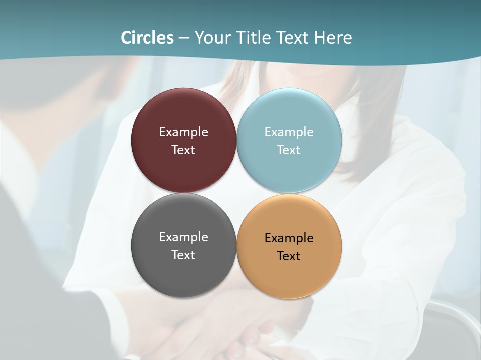 Two Businesspeople, Or Business Person And Client Handshaking At Office PowerPoint Template