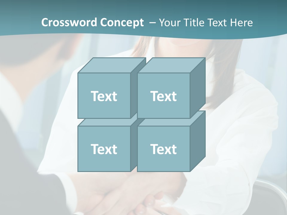 Two Businesspeople, Or Business Person And Client Handshaking At Office PowerPoint Template