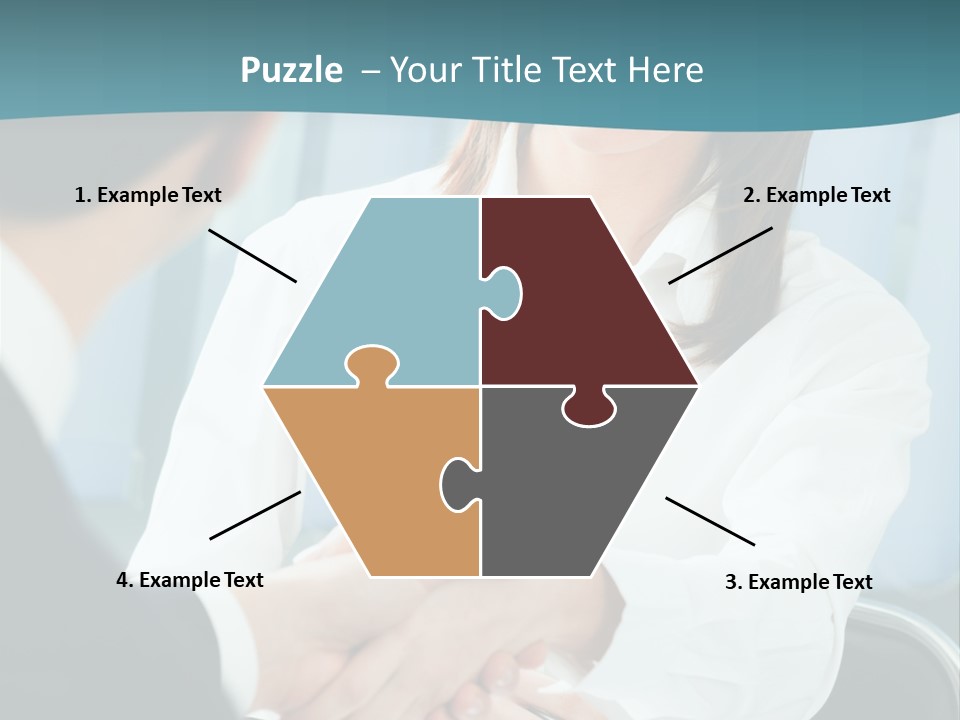 Two Businesspeople, Or Business Person And Client Handshaking At Office PowerPoint Template