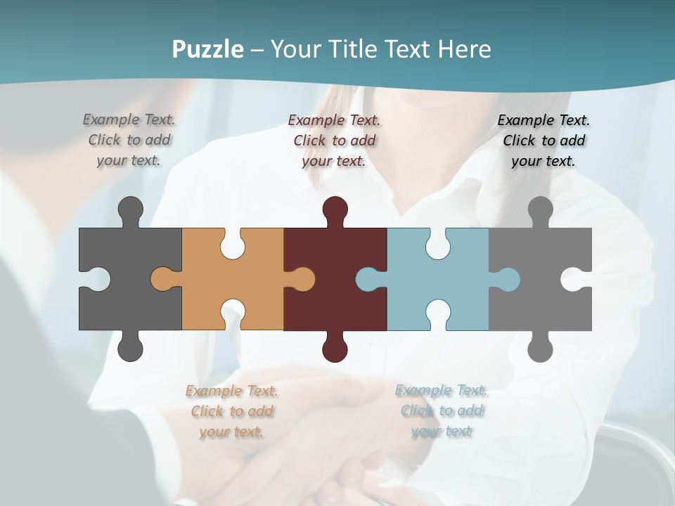 Two Businesspeople, Or Business Person And Client Handshaking At Office PowerPoint Template