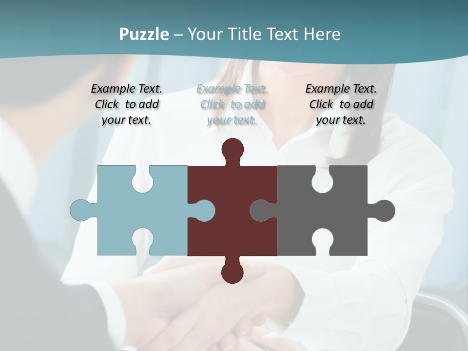 Two Businesspeople, Or Business Person And Client Handshaking At Office PowerPoint Template